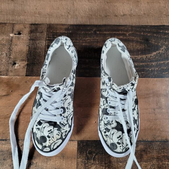 Disney Mickey Mouse Black White Women's Sneakers Shoes Size 6 - Picture 5 of 7